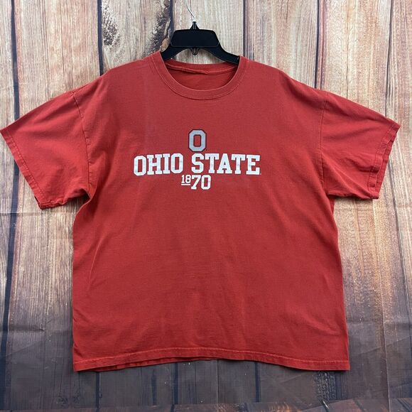 Ohio State Buckeyes T Shirt Mens Size XL Red Vintage 1870 Scarlet Short Sleeve - Picture 1 of 9